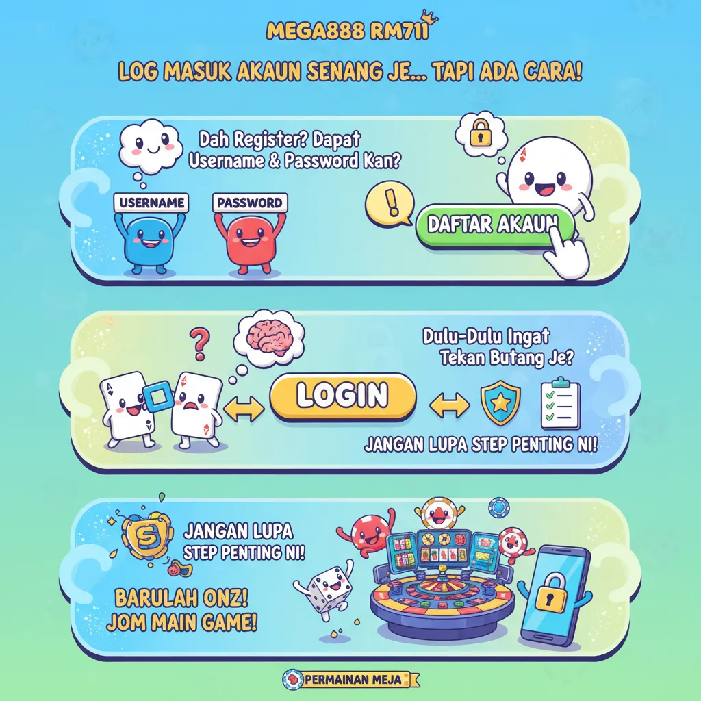 Log masuk akaun mega888 rm711 & RTP